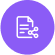 An icon depicting a document with a sharing symbol, indicating the action of sharing or distributing a digital file.