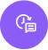 A circular icon with a clock and a speech bubble inside it, indicating a feature related to time or history of messages