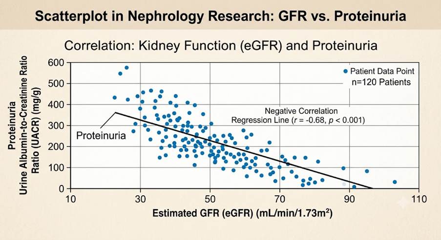 Example of a scatterplot from nephrology research