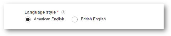 正しい英語スタイルを指定する