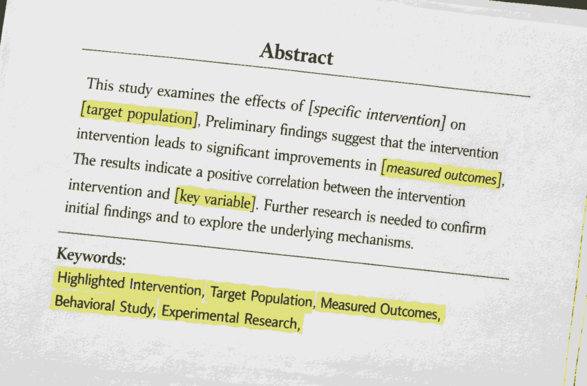 guide to create keywords for a research paper