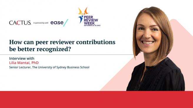 How can peer reviewer contributions be better recognized? Interview with Lilia Mantai
