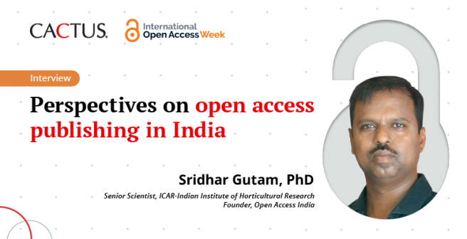 Perspectives on open access publishing in India: Interview with Sridhar Gutam