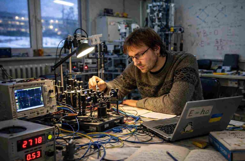 Researcher working in lab alone