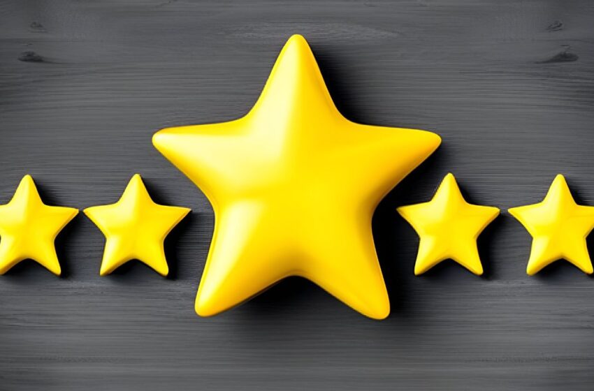 The middle star highlighted among five stars to show the impact of graphical abstracts on enhanced research visibility.