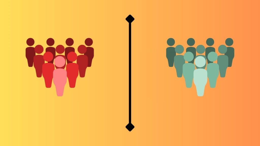 Control group vs experimental group in research
