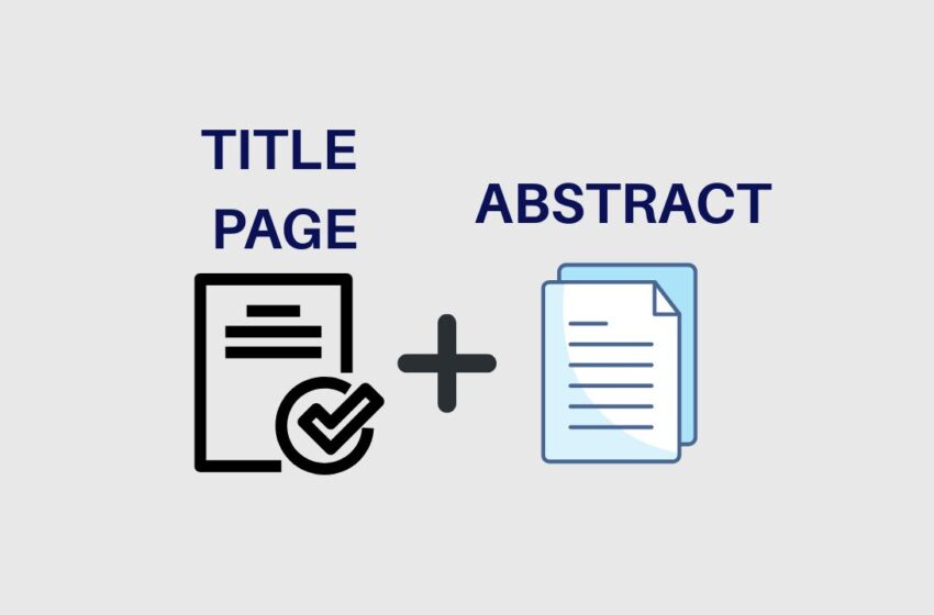 How to check title page and abstract