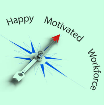 Happy Motivated Workplace